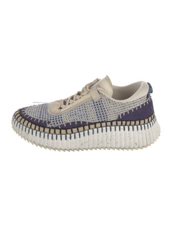 Chloé Tweed Pattern Sneakers