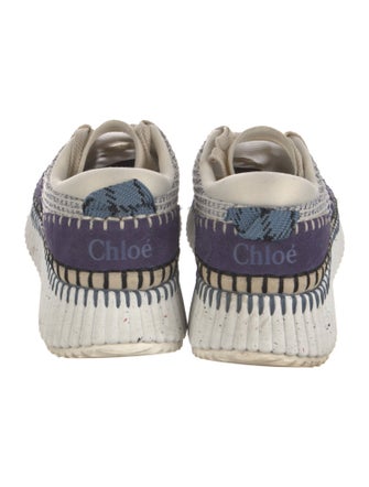 Chloé Tweed Pattern Sneakers