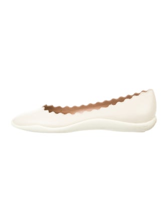 Chloé Leather Scalloped Accent Ballet Flats