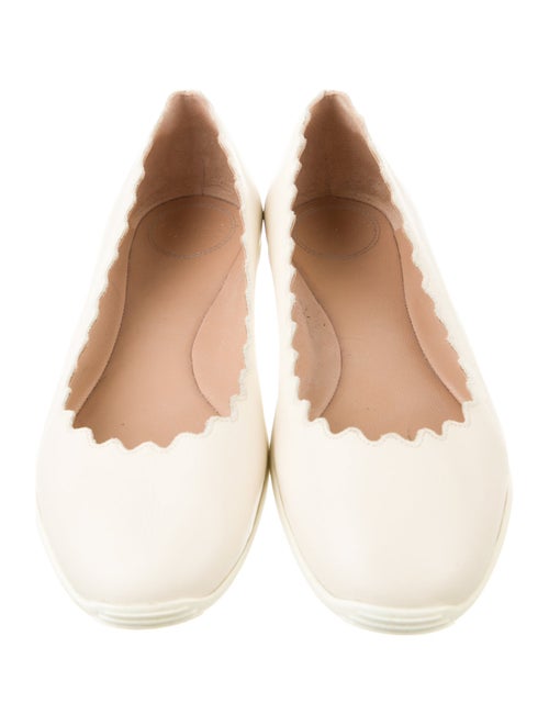 Chloé Leather Scalloped Accent Ballet Flats