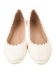 Chloé Leather Scalloped Accent Ballet Flats