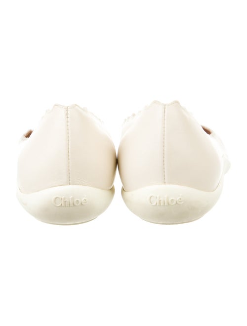 Chloé Leather Scalloped Accent Ballet Flats