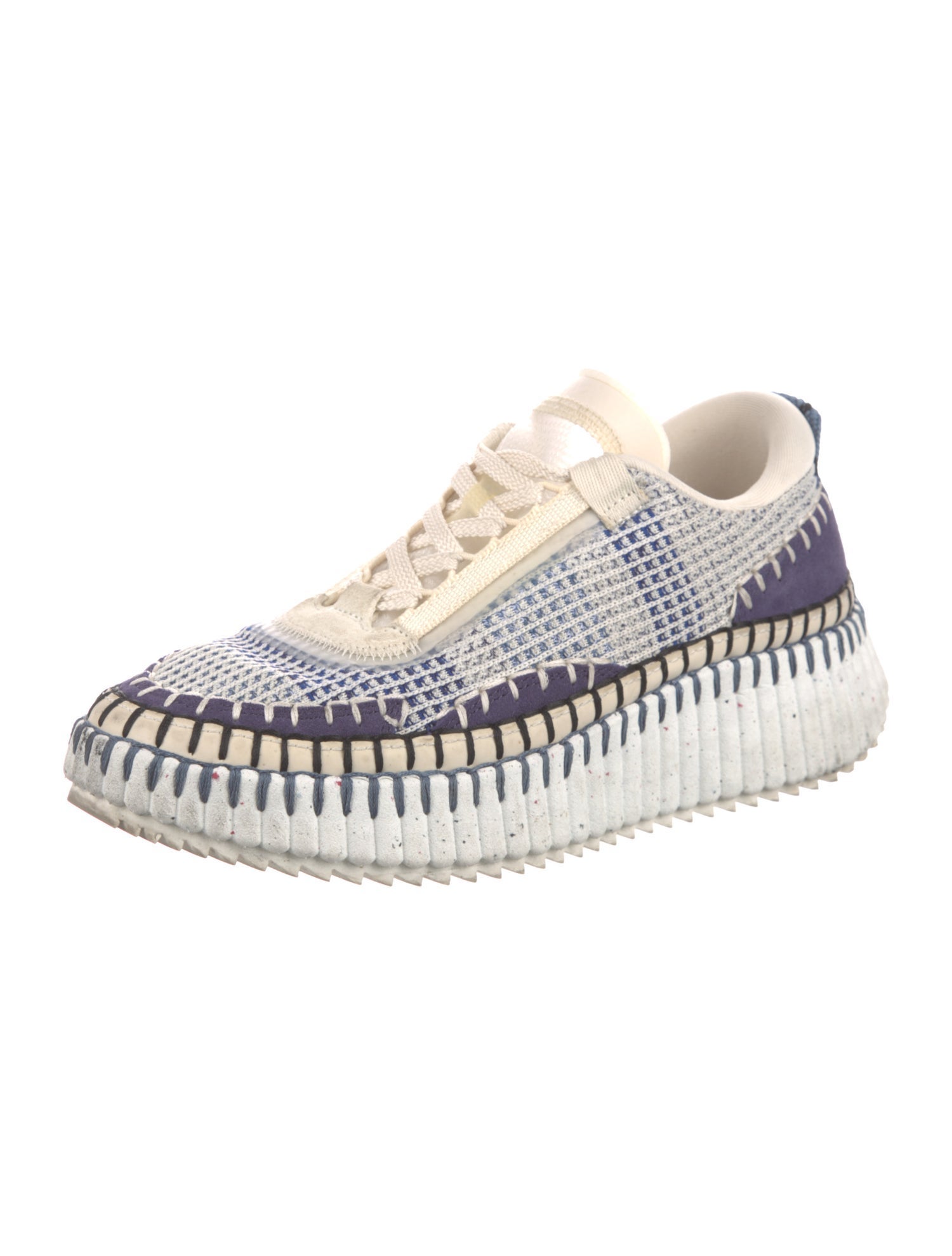 Chloé Patterned Whipstitch Trim Sneakers
