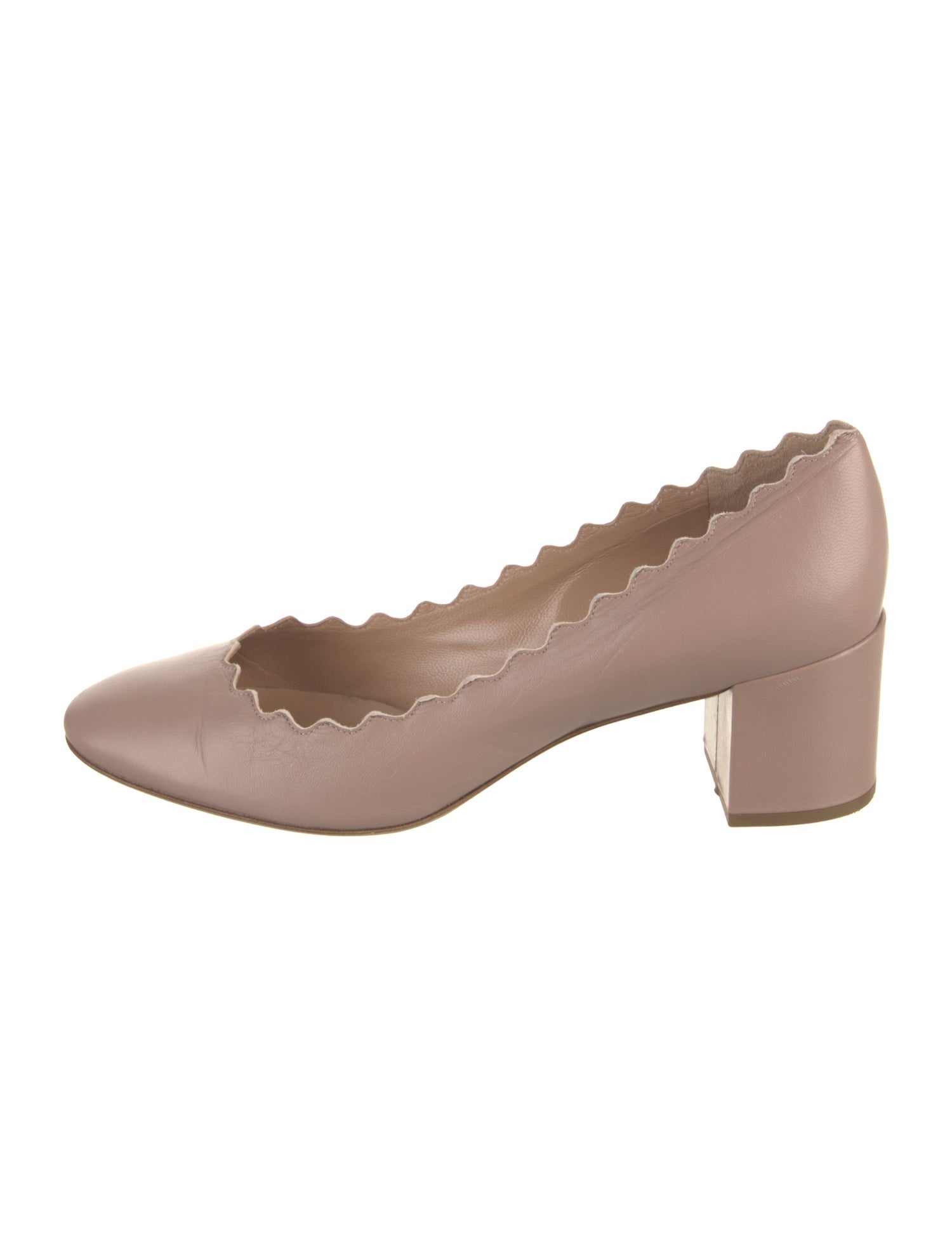 Chloé Leather Scalloped Accent Pumps