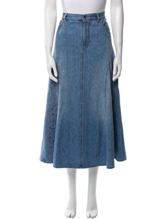 Chloé Embroidered Accent Midi Length Skirt