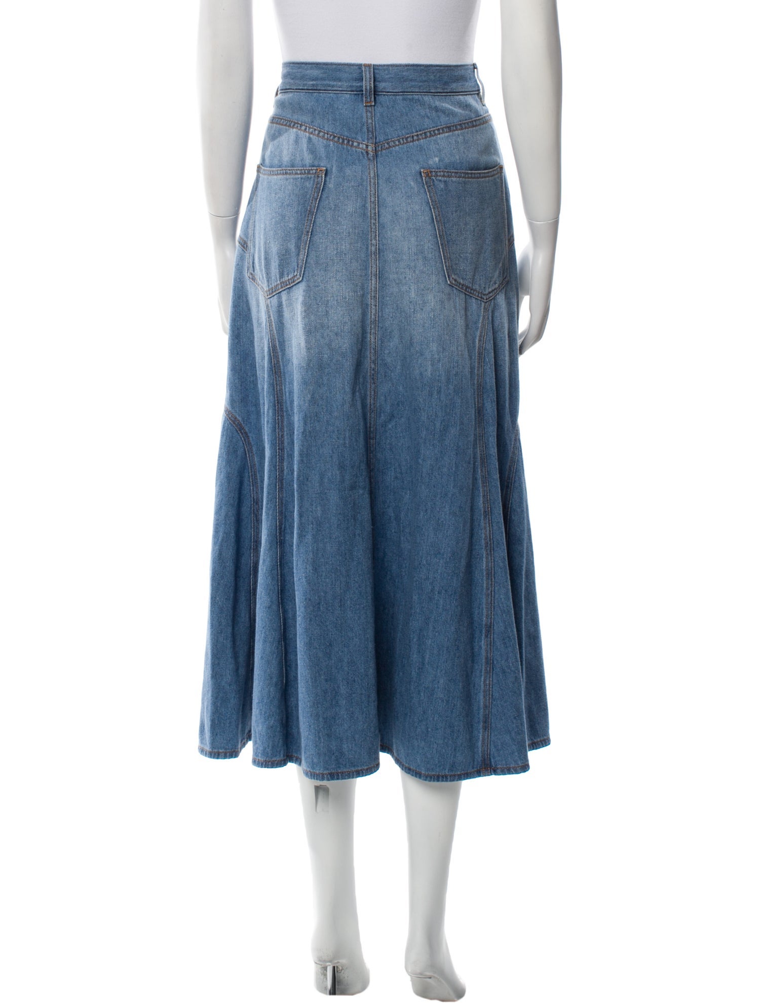 Chloé Embroidered Accent Midi Length Skirt