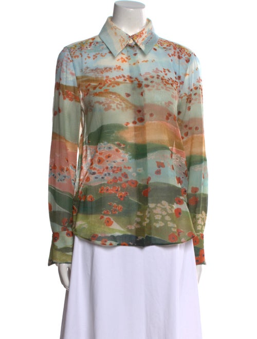 Chloé Virgin Wool Printed Button-Up Top