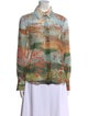Chloé Virgin Wool Printed Button-Up Top