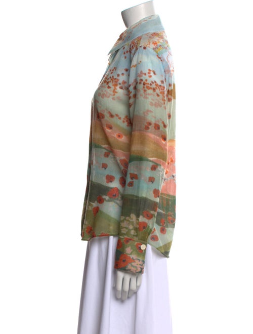 Chloé Virgin Wool Printed Button-Up Top