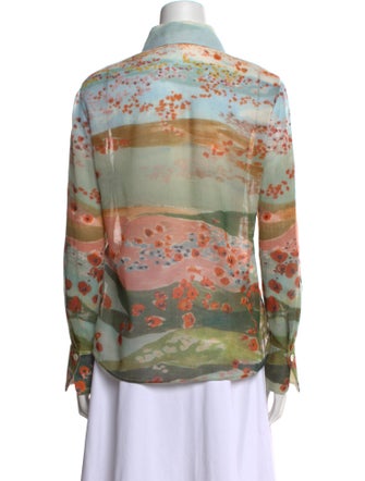 Chloé Virgin Wool Printed Button-Up Top