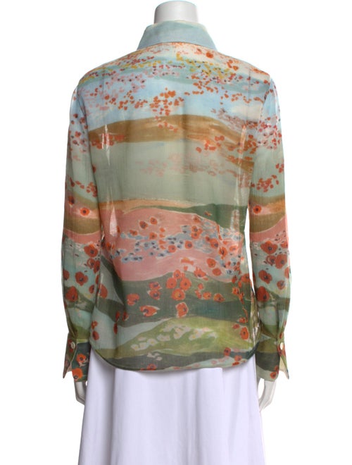 Chloé Virgin Wool Printed Button-Up Top