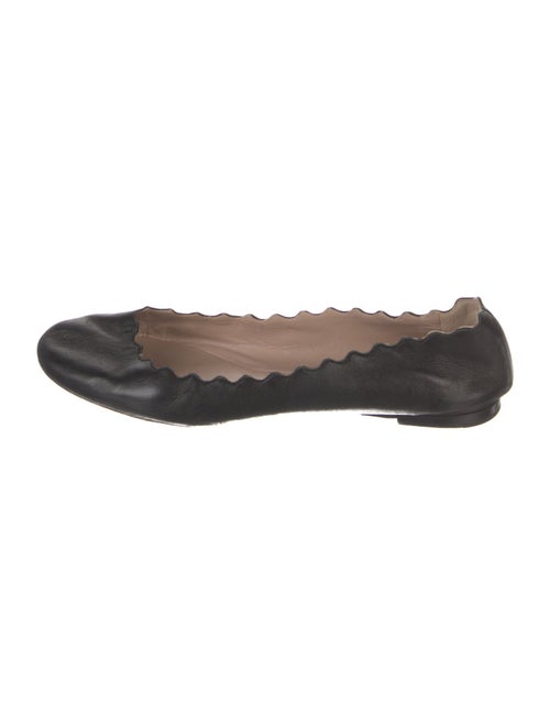 Chloé Leather Scalloped Accent Ballet Flats