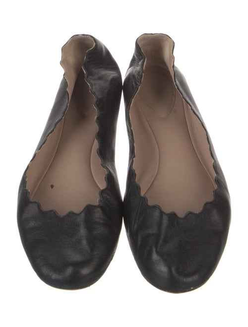 Chloé Leather Scalloped Accent Ballet Flats