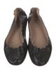 Chloé Leather Scalloped Accent Ballet Flats