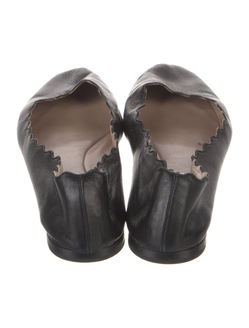 Chloé Leather Scalloped Accent Ballet Flats