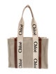 Chloé Canvas Chloe Small Woody tote bag in linen Medium