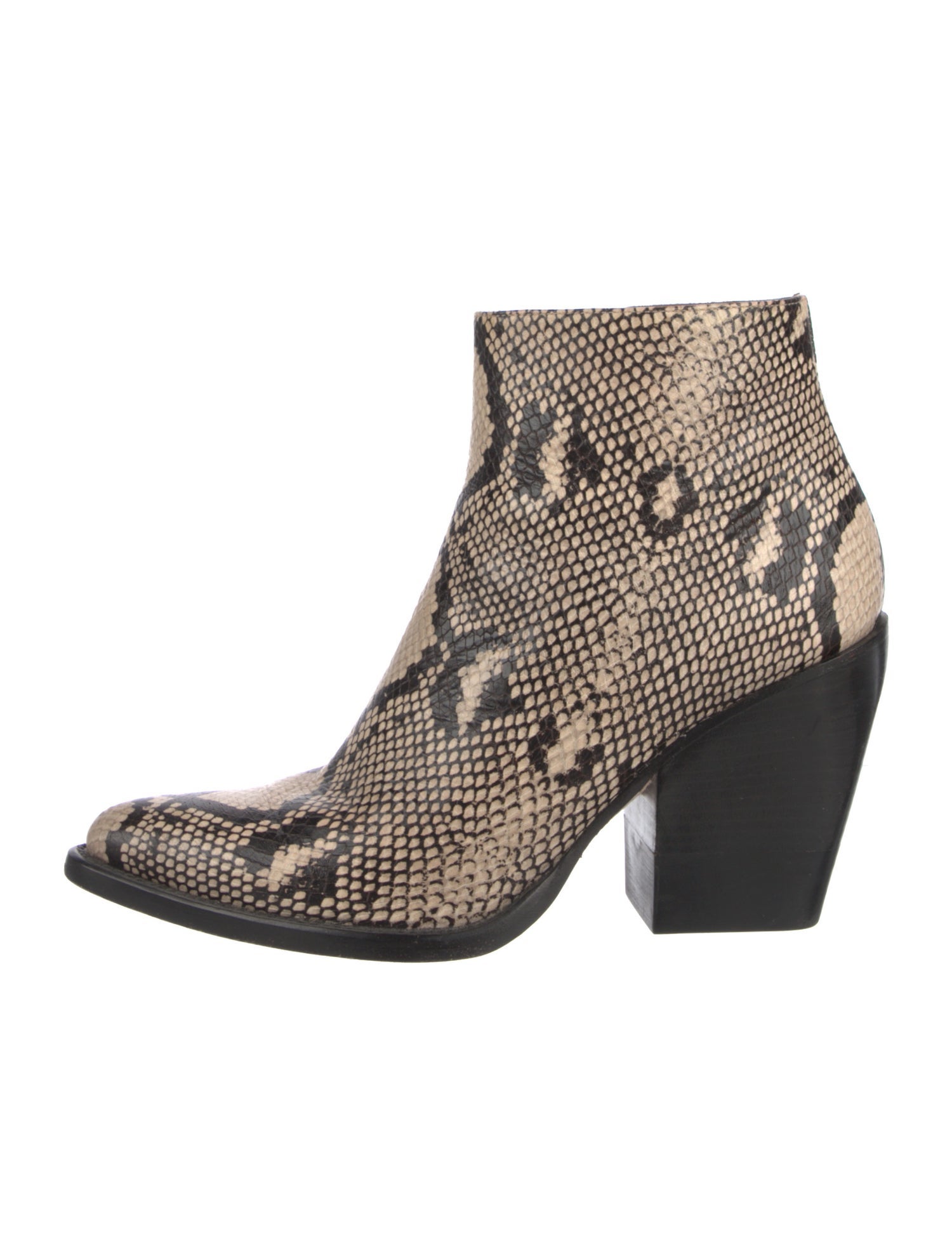 Chloé Leather Animal Print Boots