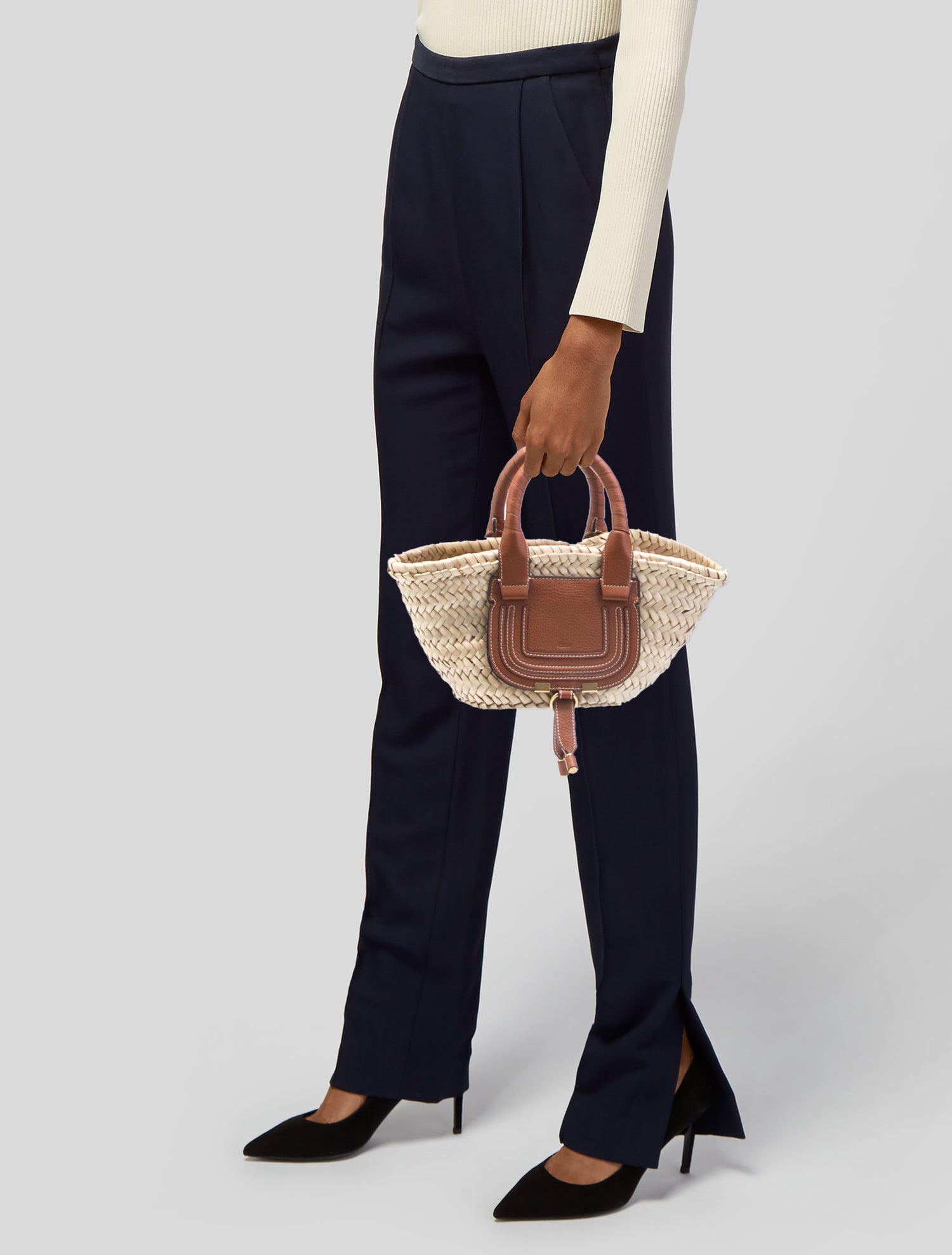 Chloé Raffia Top Handle Bag