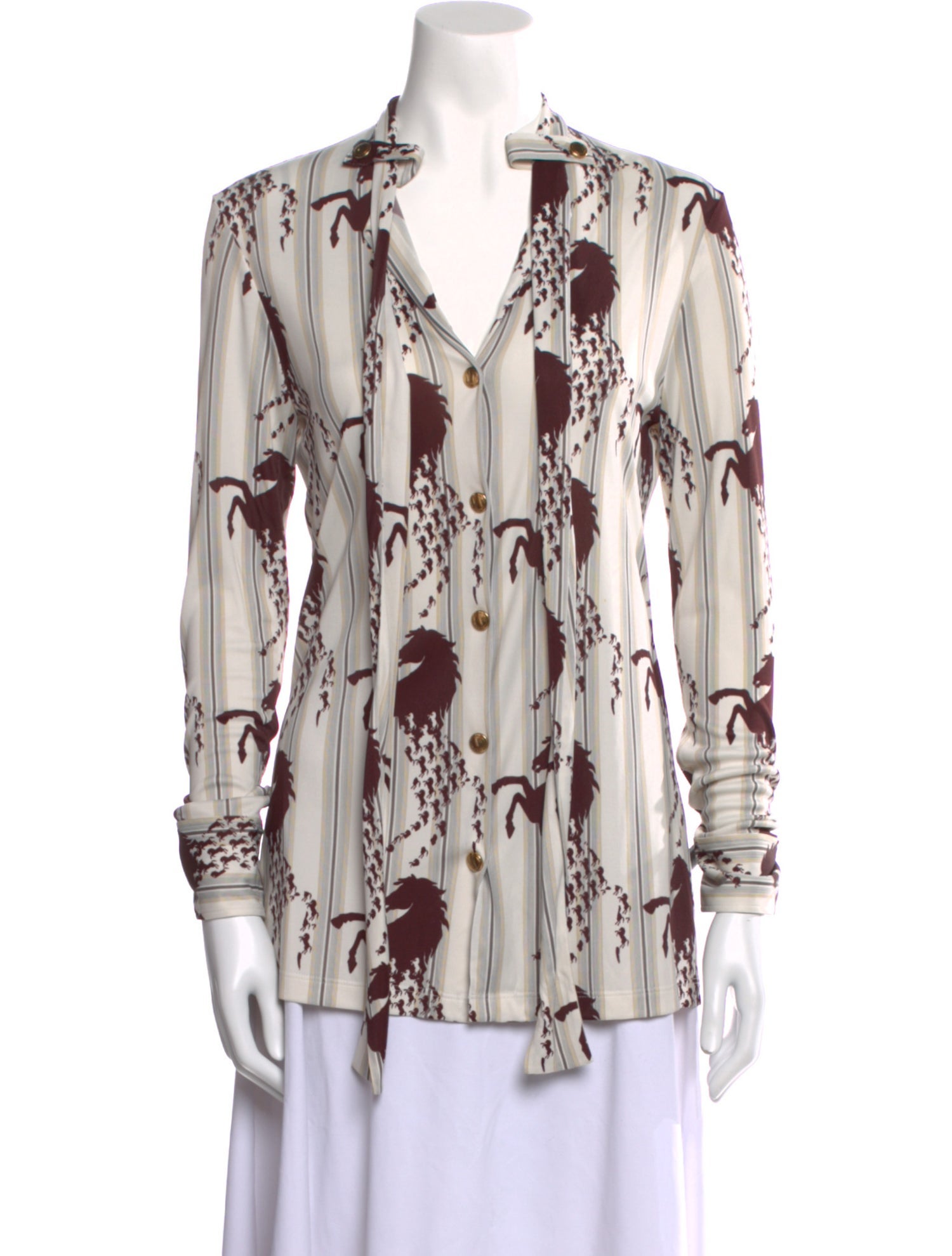 Chloé Printed V-Neck Blouse