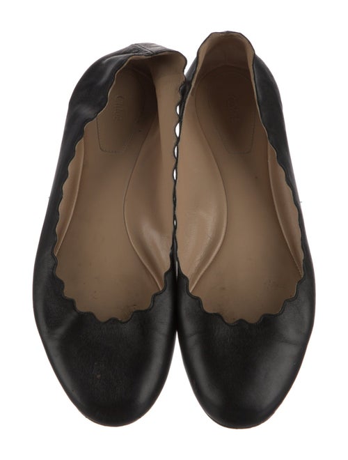 Chloé Leather Scalloped Accent Ballet Flats