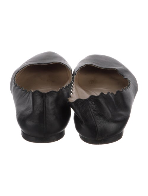 Chloé Leather Scalloped Accent Ballet Flats