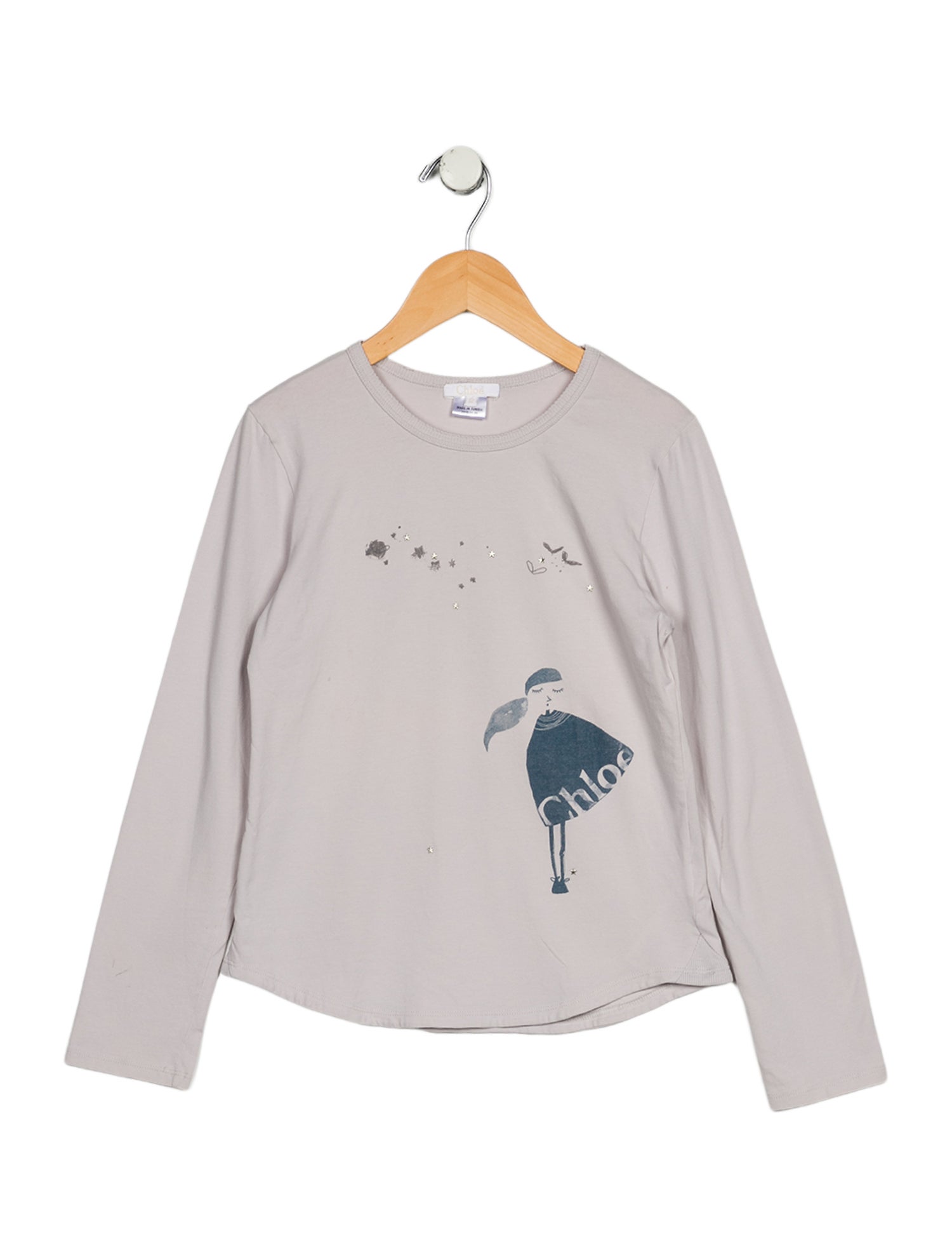 Chloé Girls' Graphic Long Sleeve Top