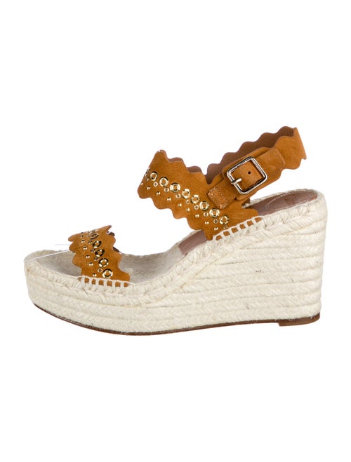 Chloé Suede Colorblock Pattern Espadrilles