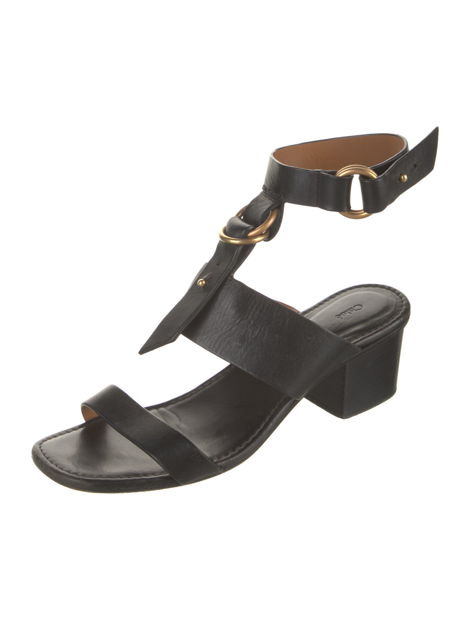 Chloé Leather T-Strap Sandals