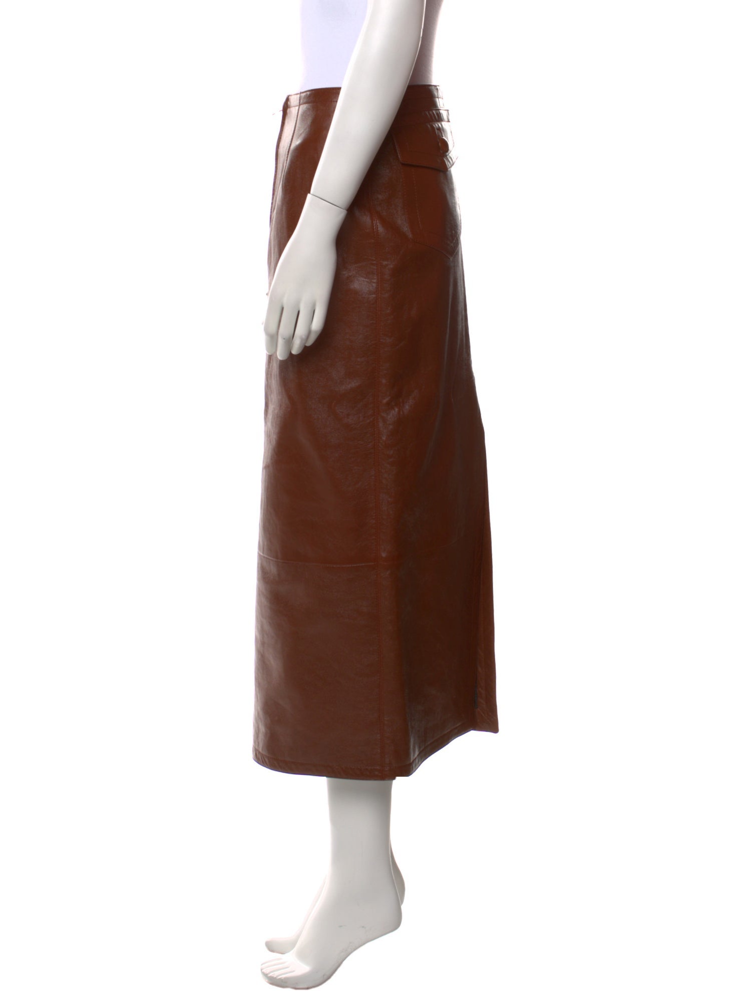 Chloé Lamb Leather Midi Length Skirt w/ Tags