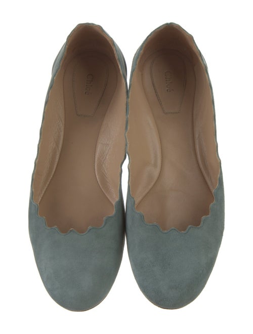 Chloé Suede Scalloped Accent Flats