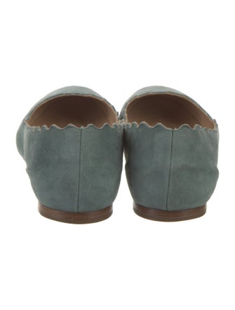 Chloé Suede Scalloped Accent Flats