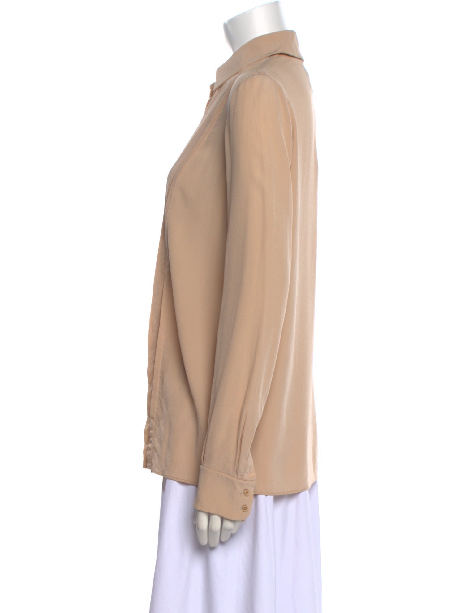 Chloé Silk Long Sleeve Button-Up Top