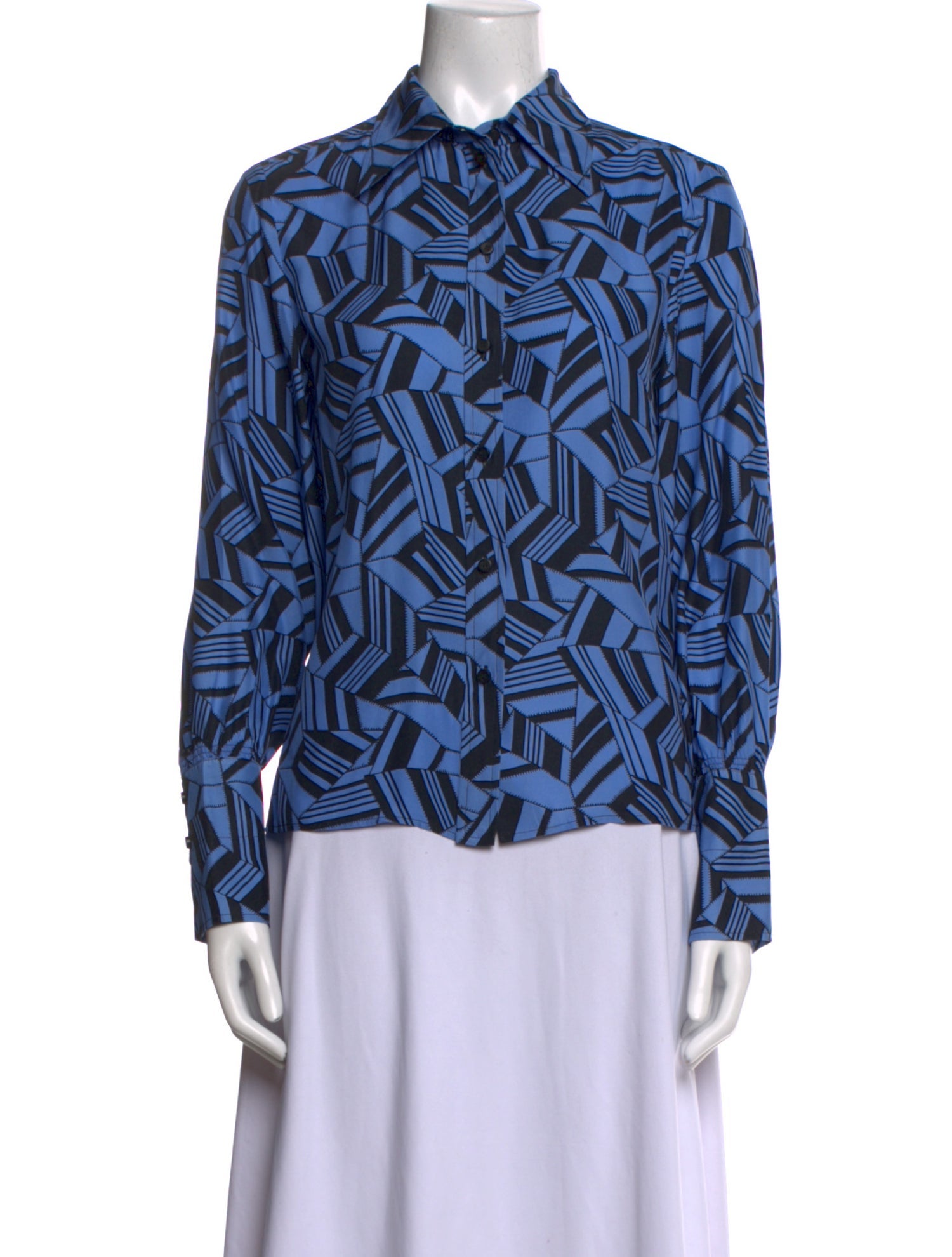 Chloé Silk Printed Button-Up Top