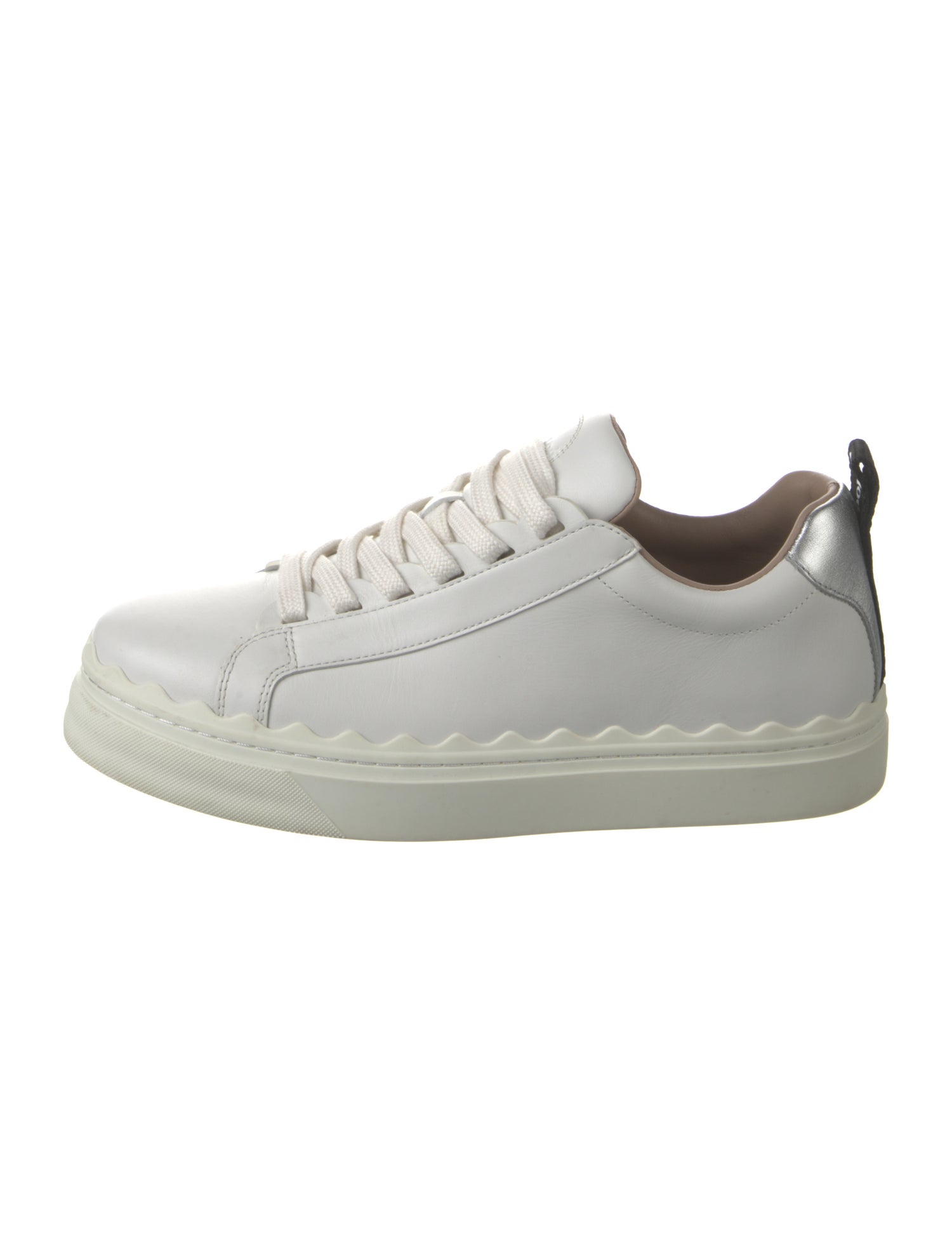 Chloé Leather Colorblock Pattern Sneakers