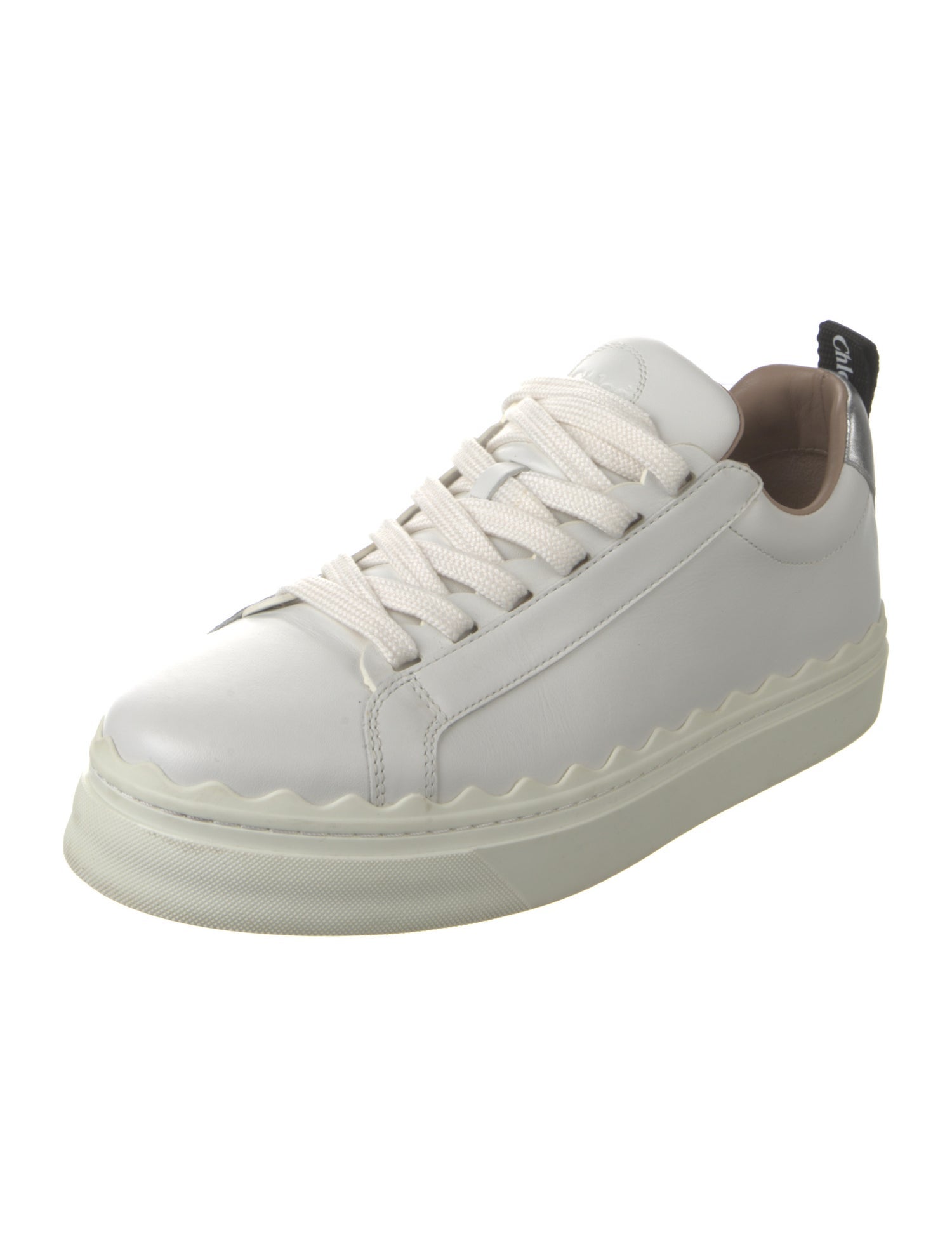 Chloé Leather Colorblock Pattern Sneakers