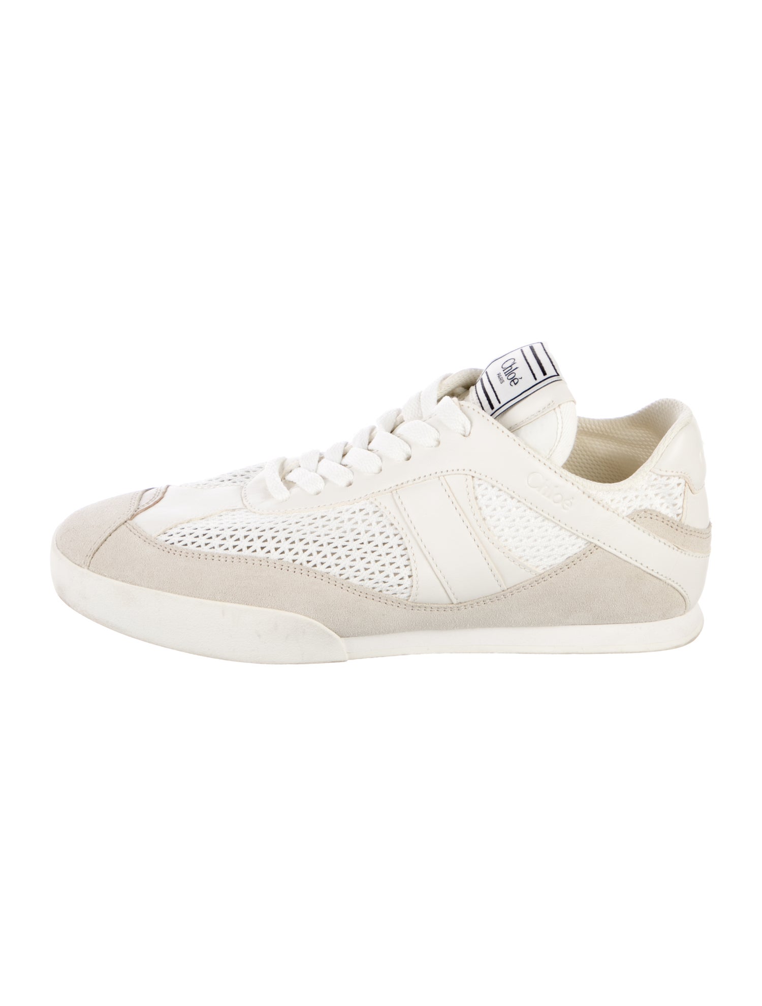 Chloé Leather Lasercut Accents Sneakers