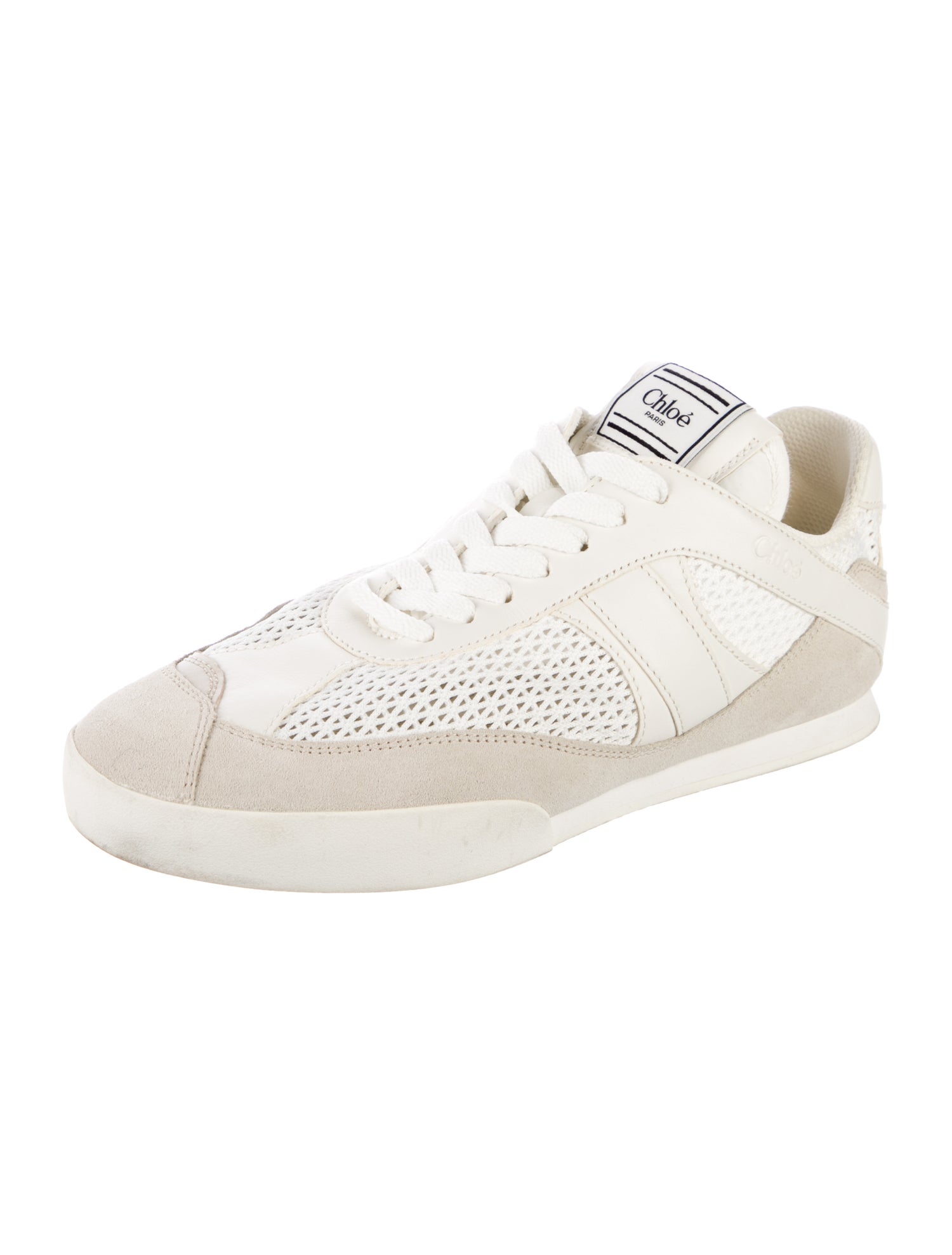 Chloé Leather Lasercut Accents Sneakers