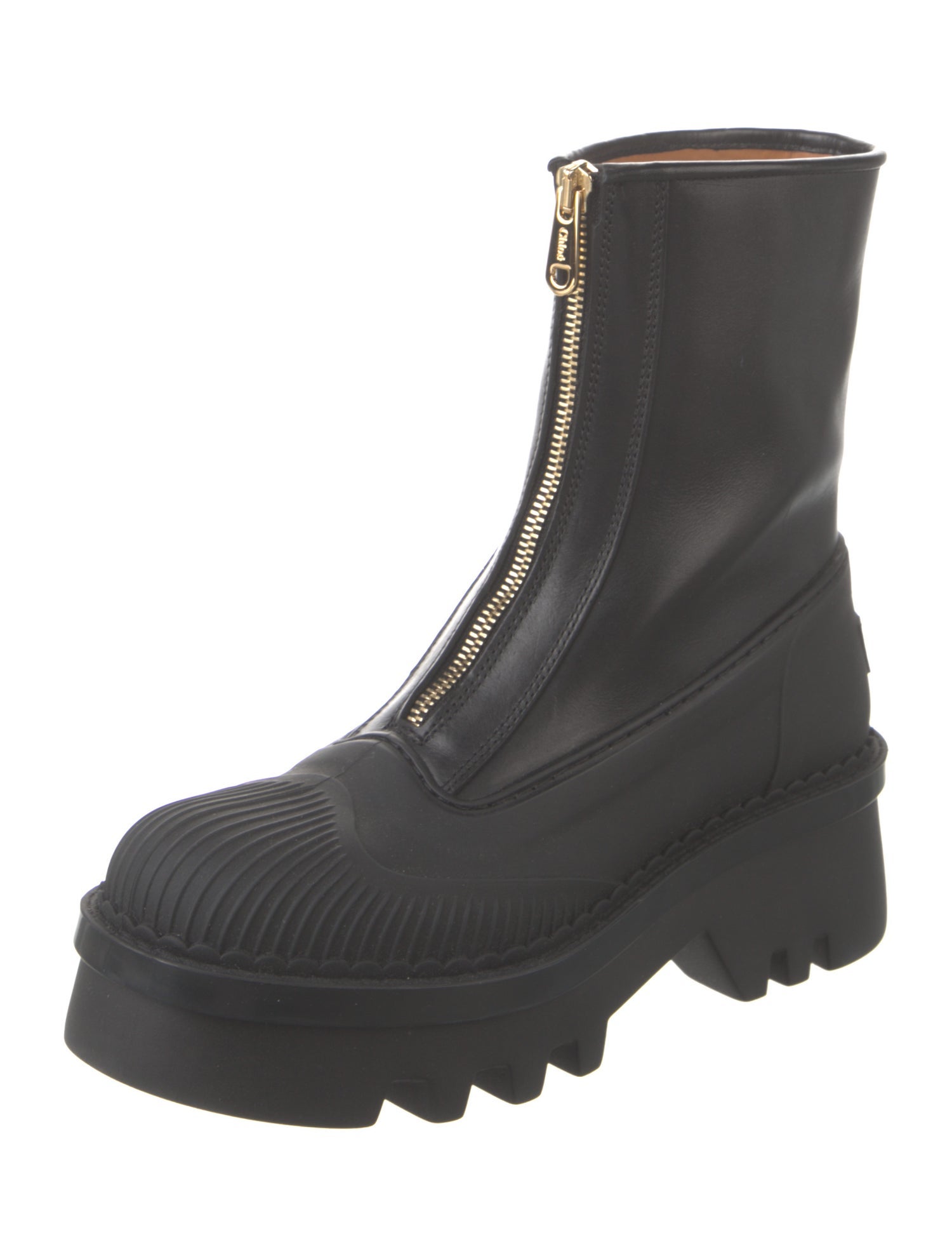 Chloé Leather Combat Boots