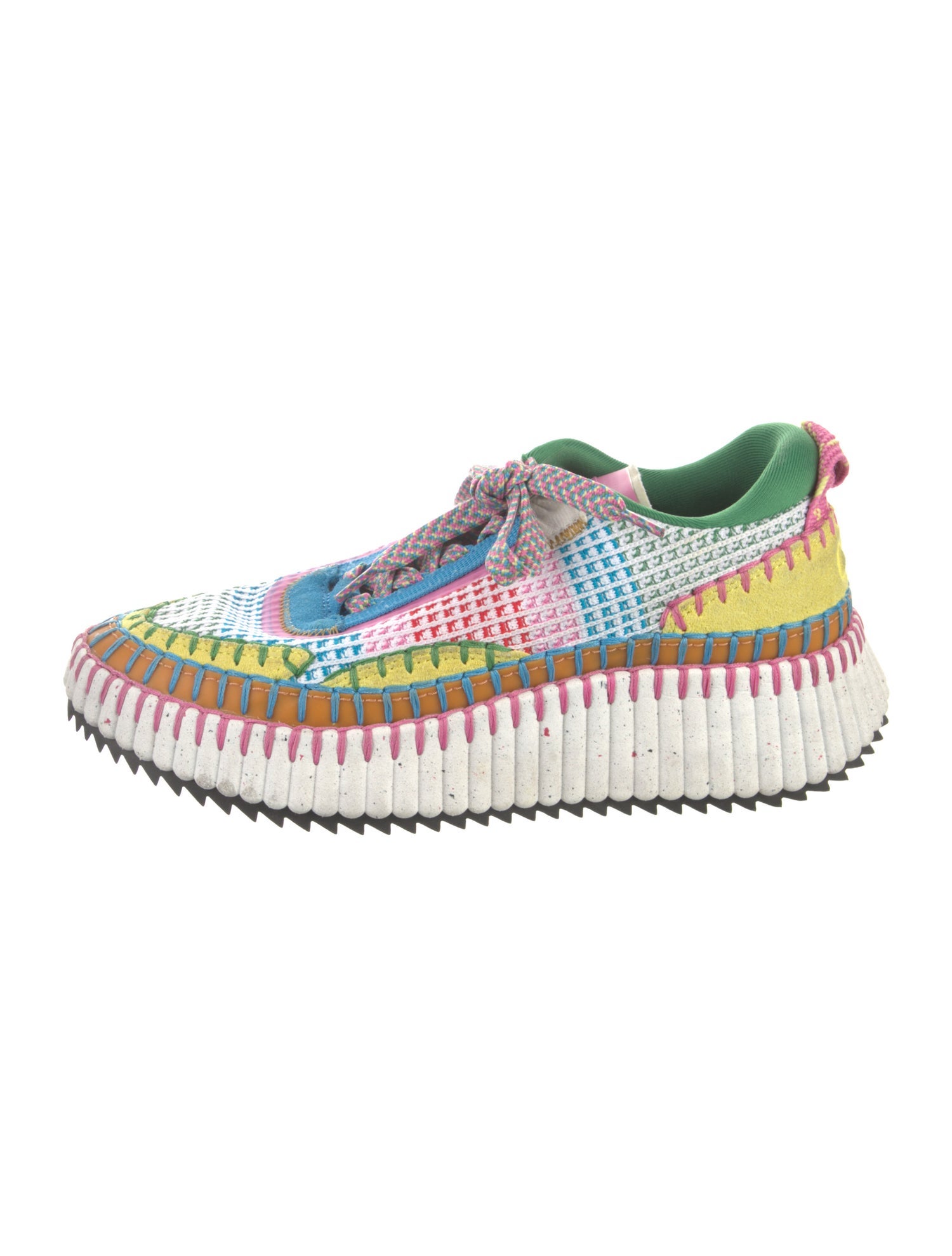 Chloé Printed Whipstitch Trim Sneakers