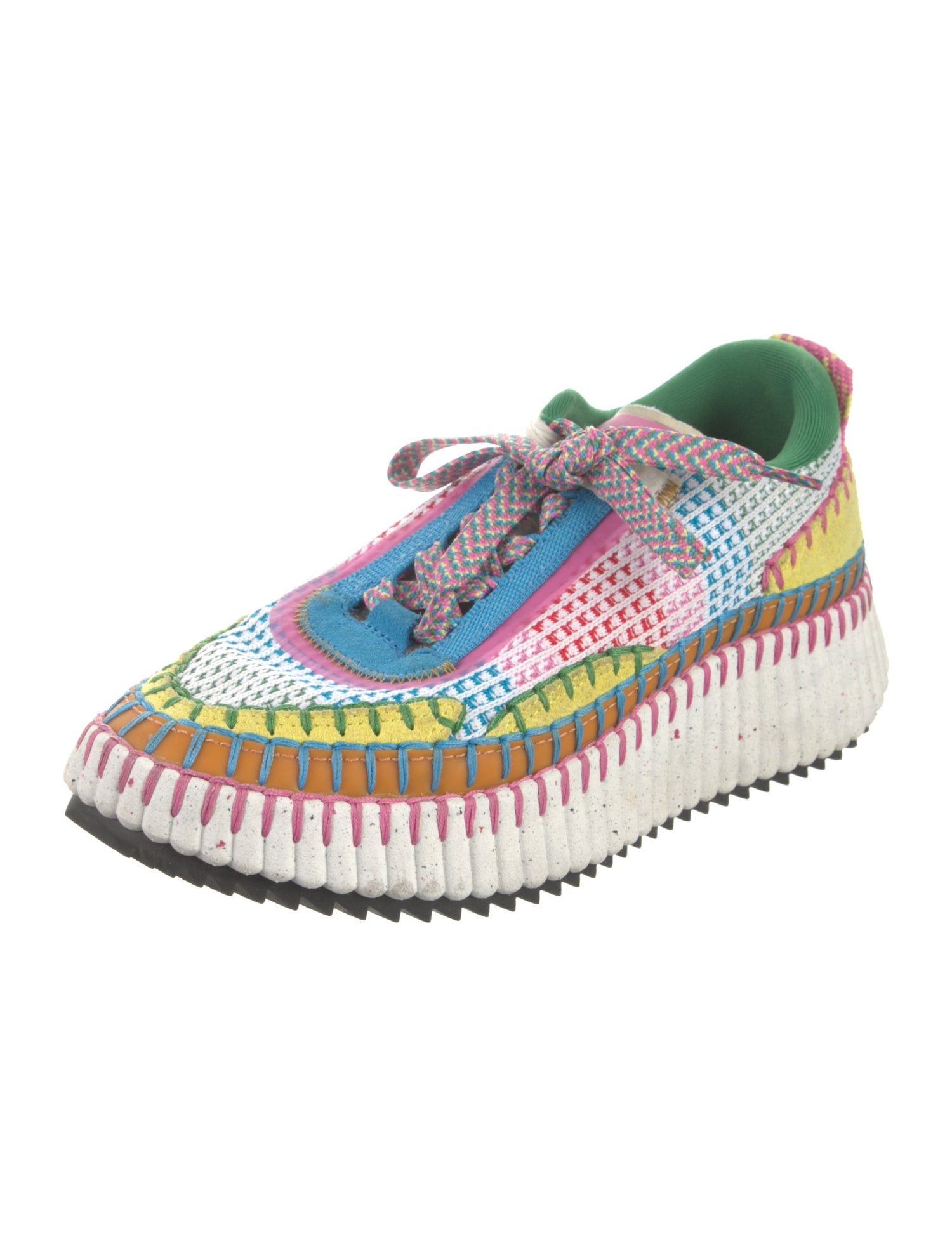 Chloé Printed Whipstitch Trim Sneakers