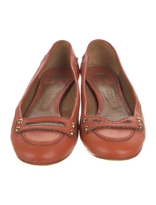 Chloé Leather Studded Accents Ballet Flats