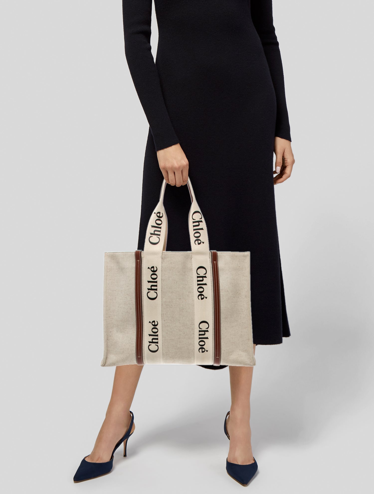 Chloé Canvas Chloe Woody Large