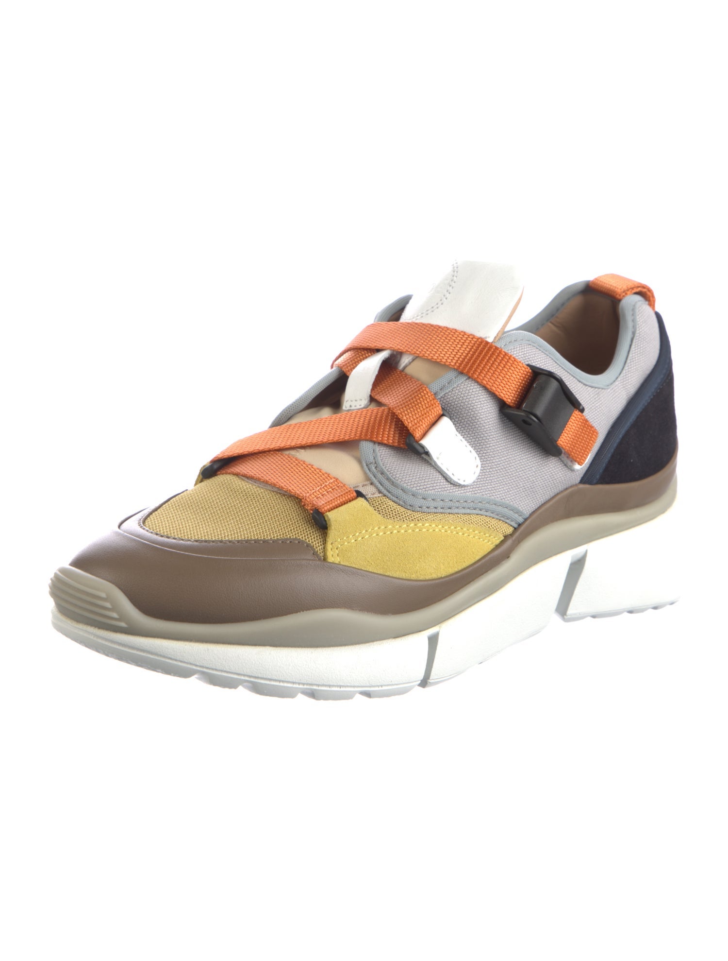 Chloé Canvas Colorblock Pattern Sneakers