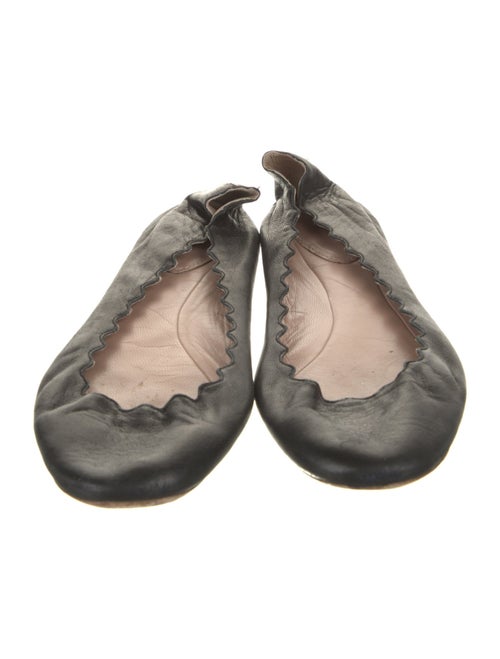 Chloé Leather Scalloped Accent Ballet Flats