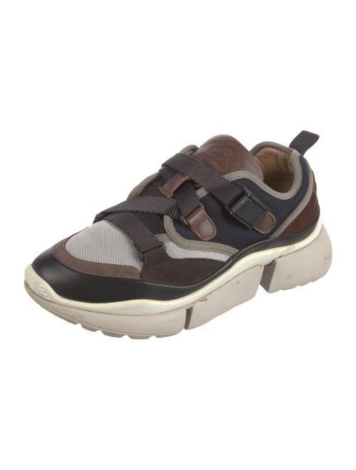 Chloé Canvas Colorblock Pattern Sneakers