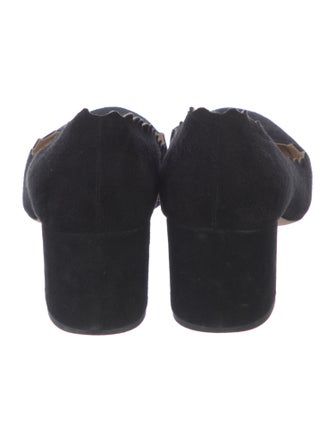 Chloé Suede Scalloped Accent Pumps