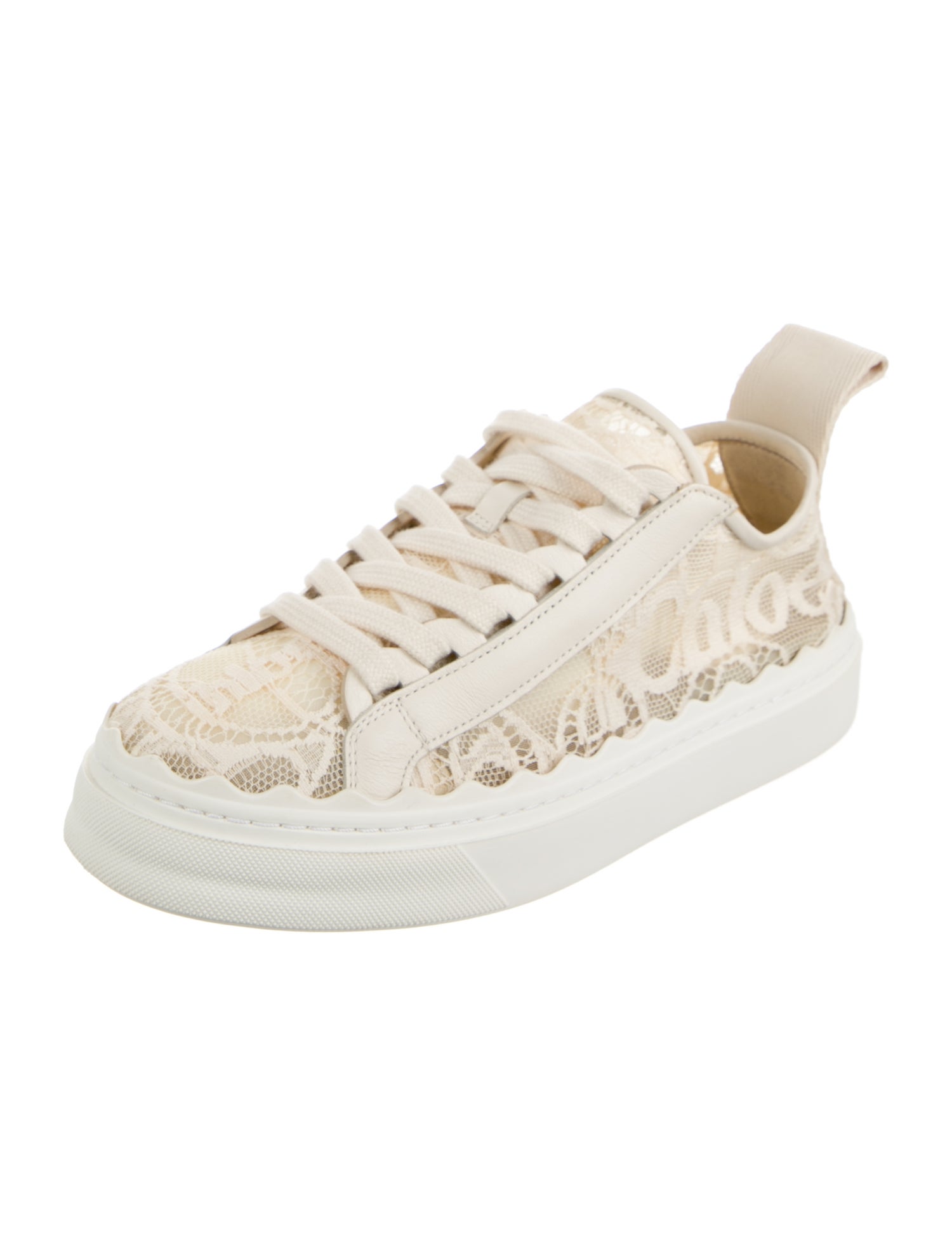Chloé Lace Scalloped Accent Sneakers
