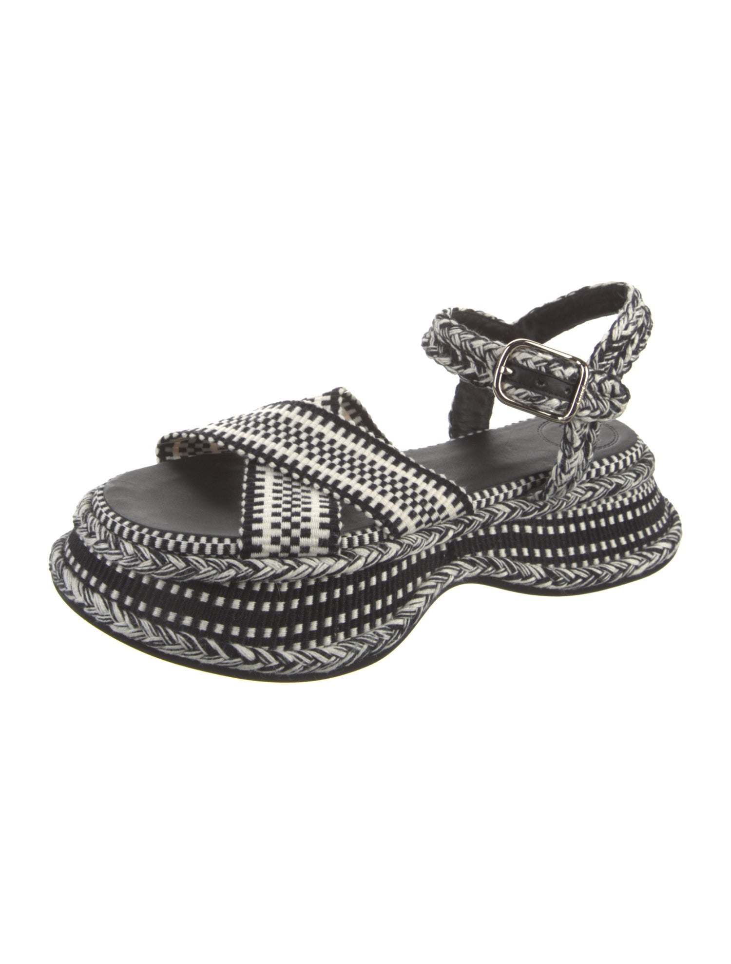 Chloé Printed Braided Accents Sandals