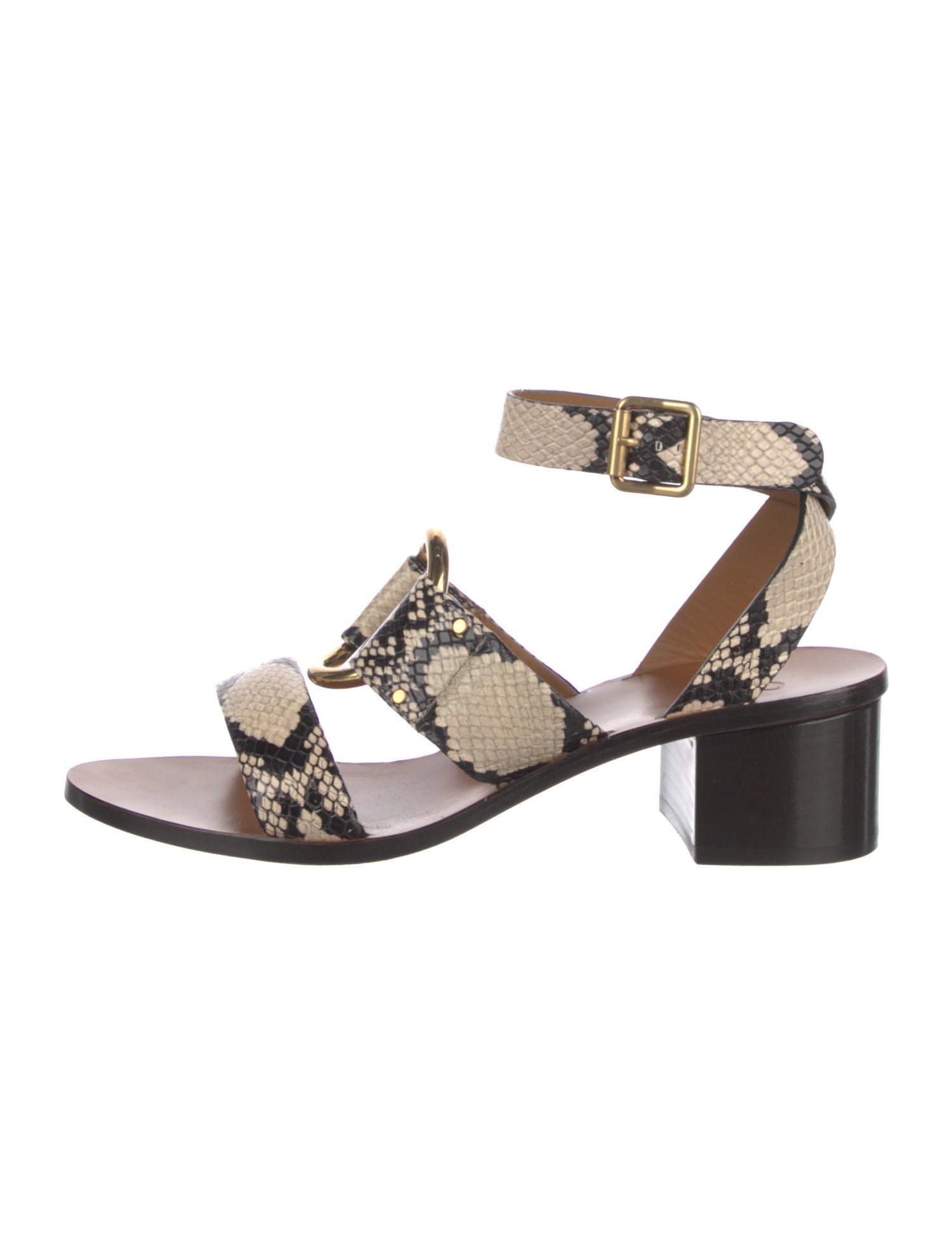 Chloé Leather Animal Print Sandals