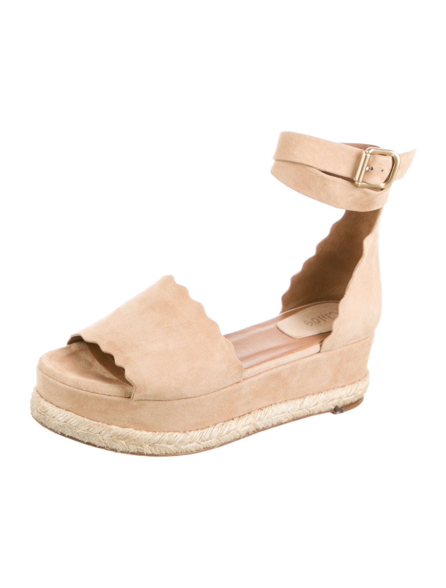 Chloé Suede Colorblock Pattern Espadrilles